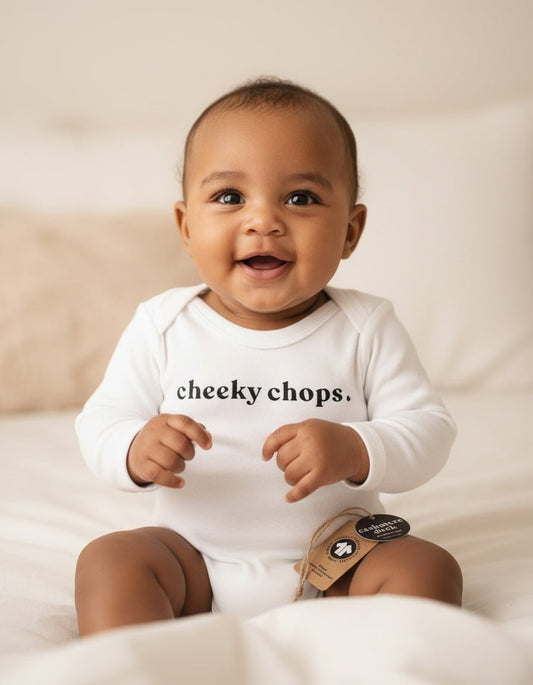 Cheeky Chops Baby Grow – A Quirky Gift for Little Ones - Cashmere Duck