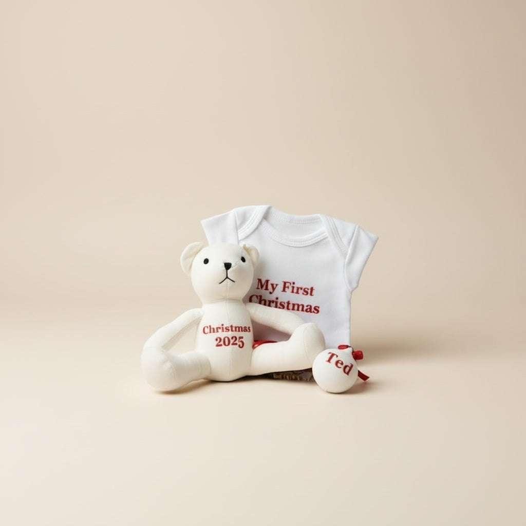 My First Christmas 2025 – Personalised Baby Gift Set