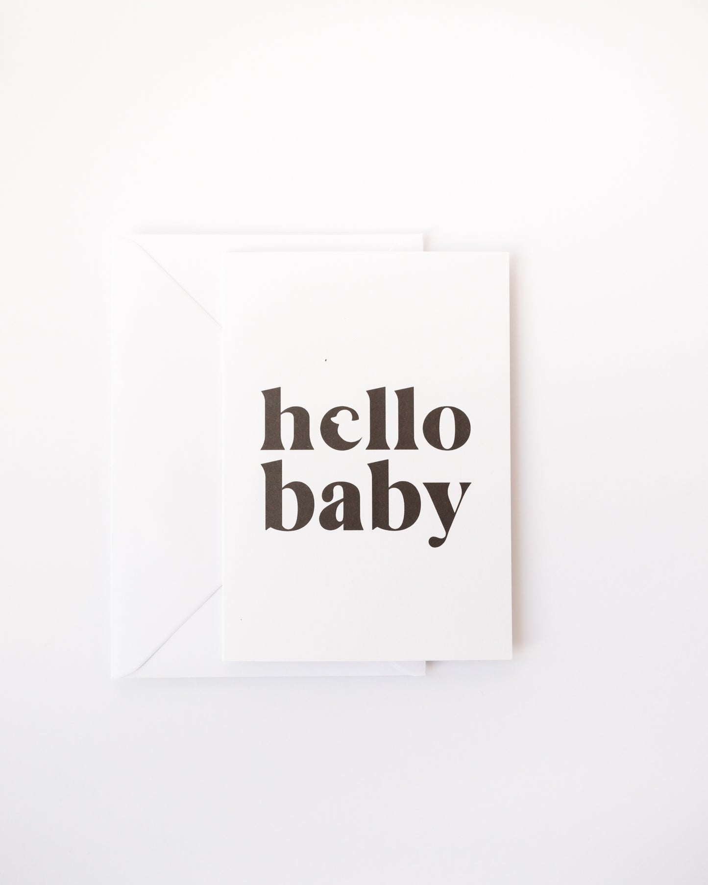 Hello Baby Card, White