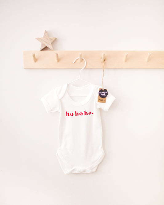Personalised Christmas Baby Grow | Ho Ho Ho Organic Cotton