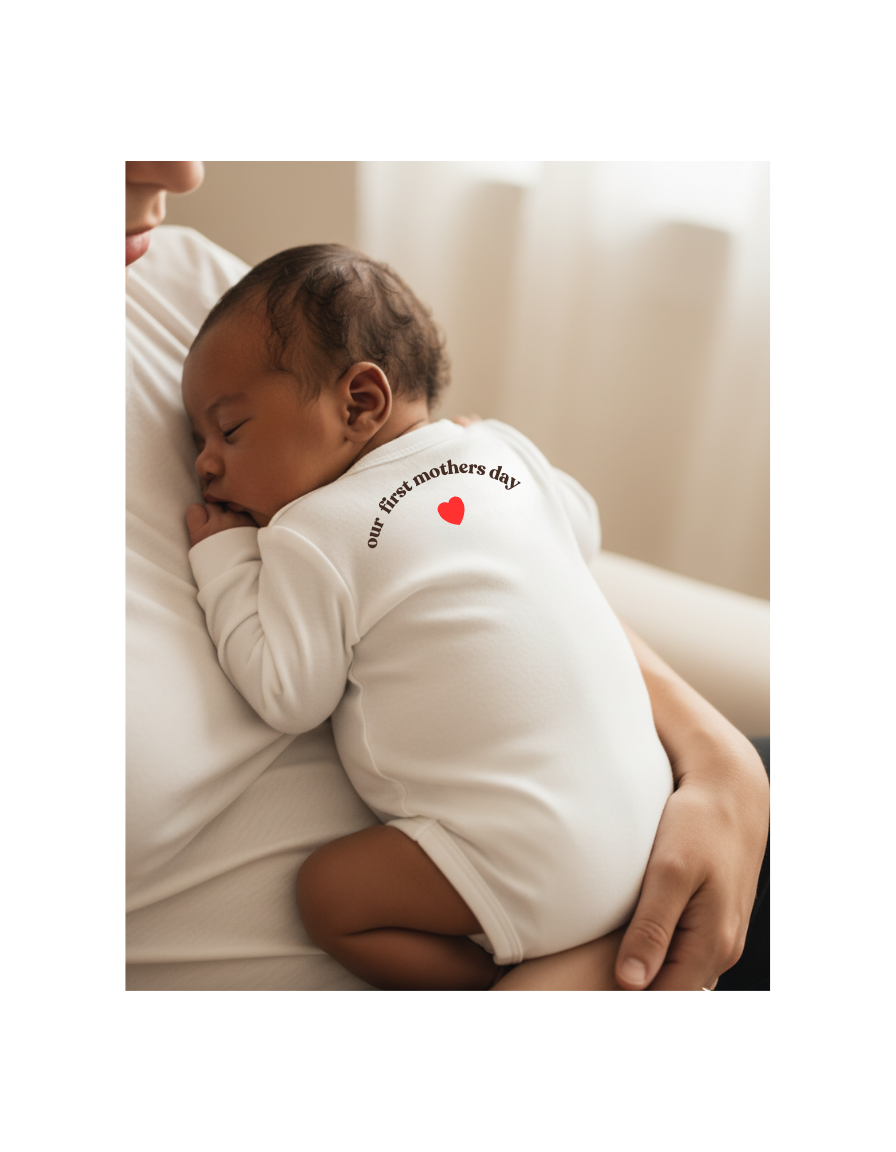 Our First Mother’s Day Personalised Organic Baby Grow