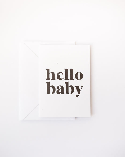 Hello Baby Card, White